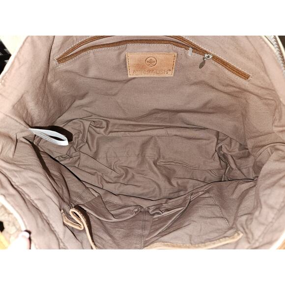 Anabaglish Sundance Canvas/Leather Large Distressed Messenger Bag 16x11x5 - Picture 11 of 14